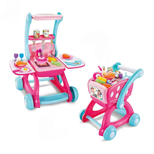 2 in 1 Kitchen & Shopping Cart with light and sound