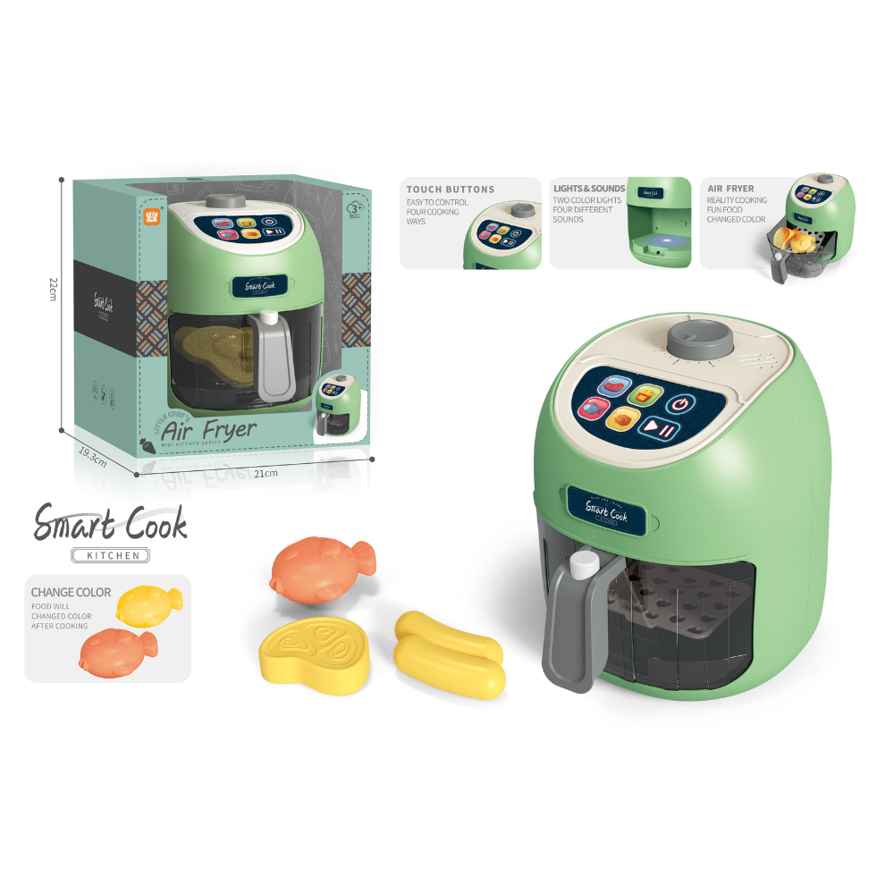Air Fryer with Light, Sound & Colour Changing Food- Green