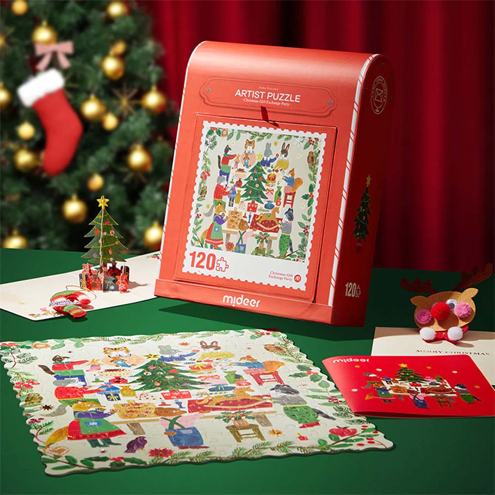 Christmas Gift Box -120pc Puzzle- Mideer