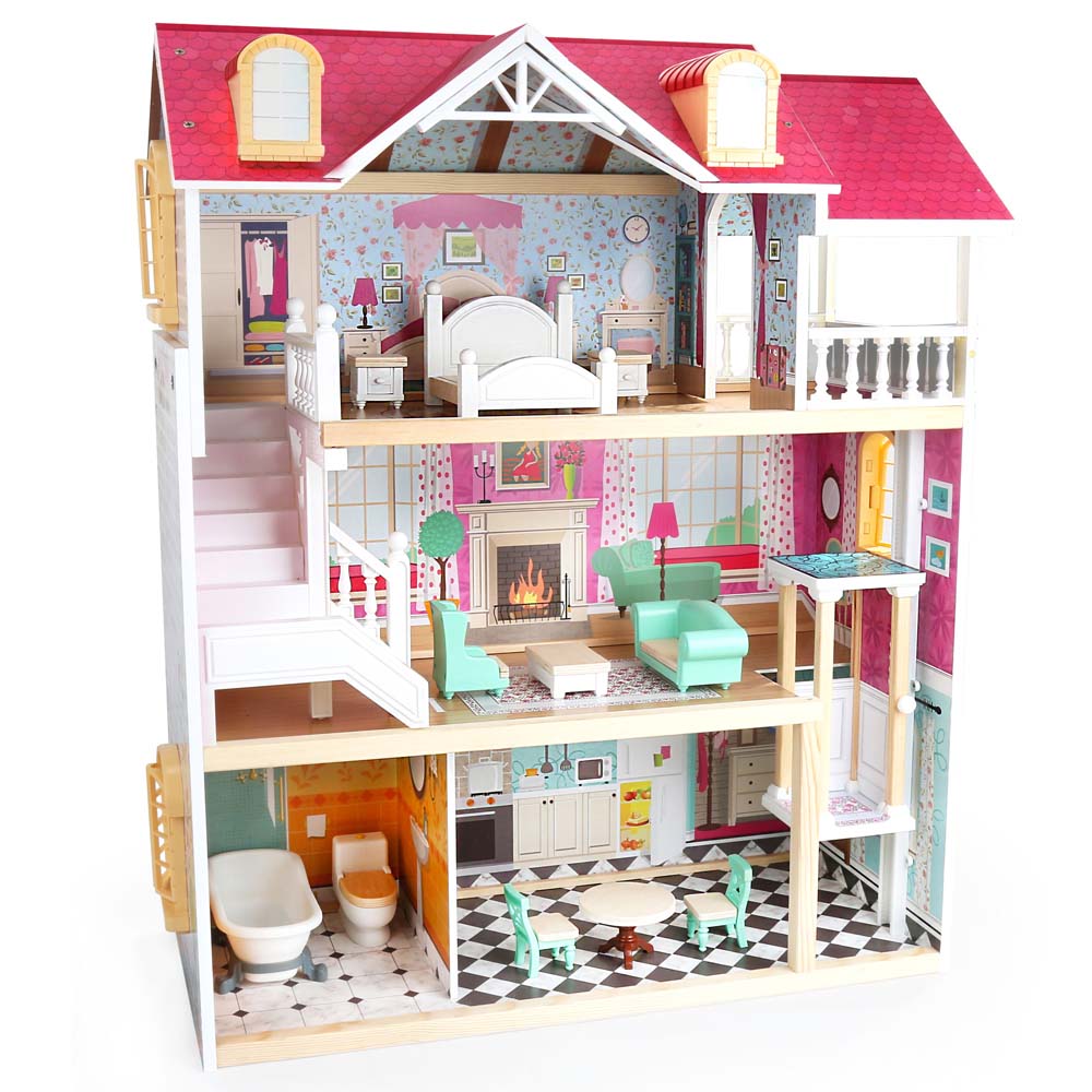 Countryside Manor Dollhouse with Elevator - Top Bright