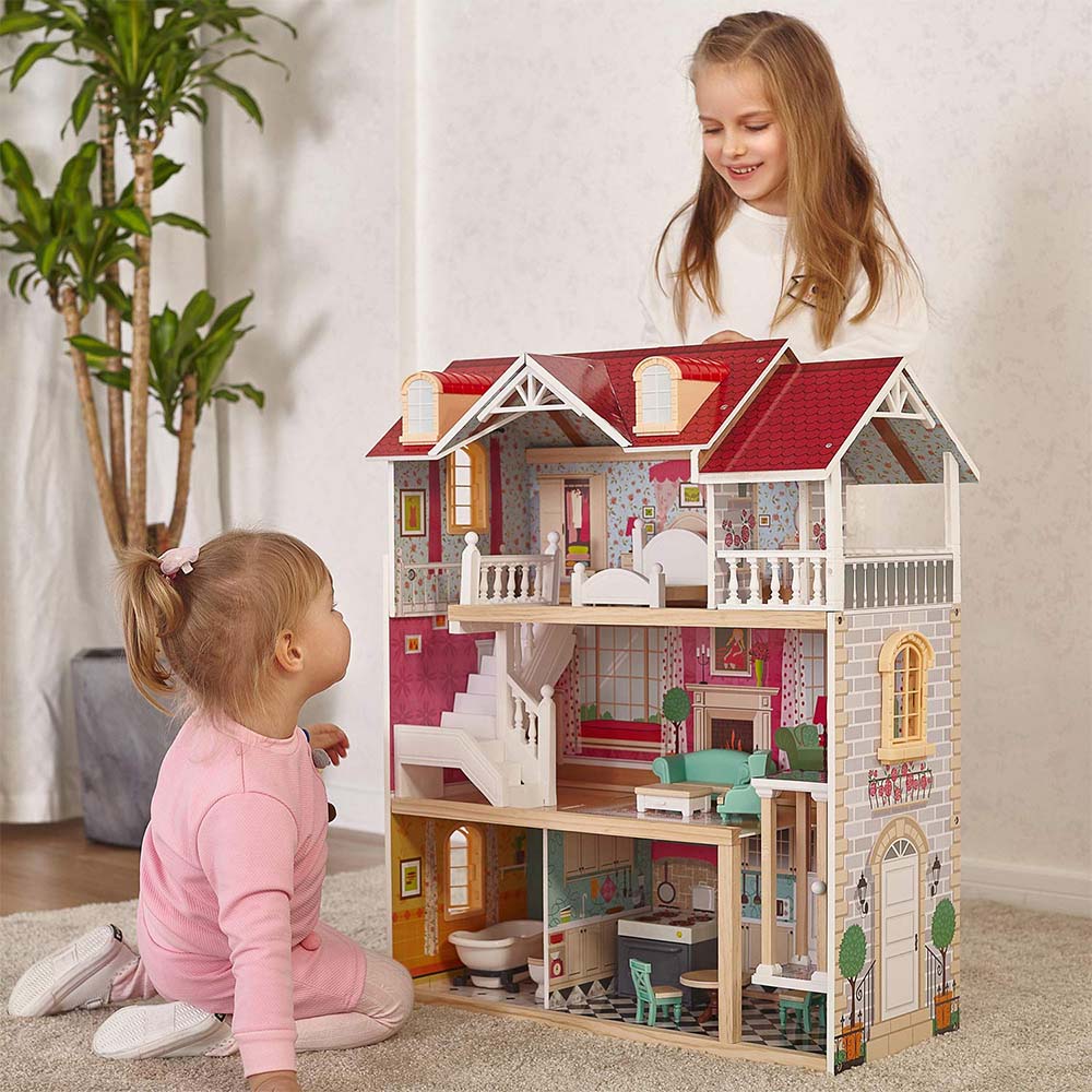 Countryside Manor Dollhouse with Elevator - Top Bright