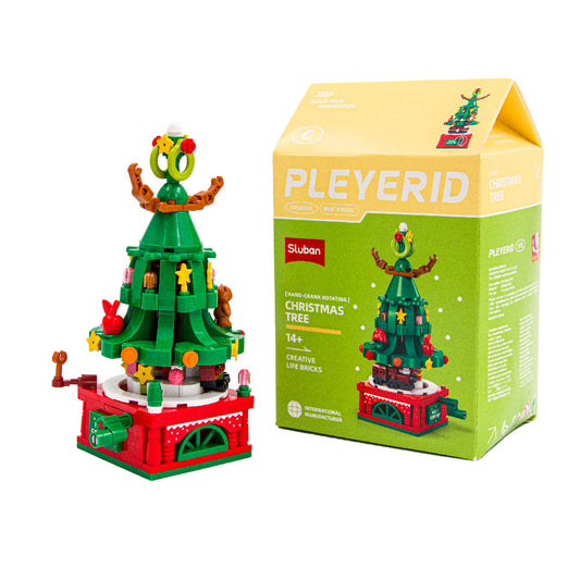Christmas Tree Building Set with Rotating Crank (Green) - Sluban