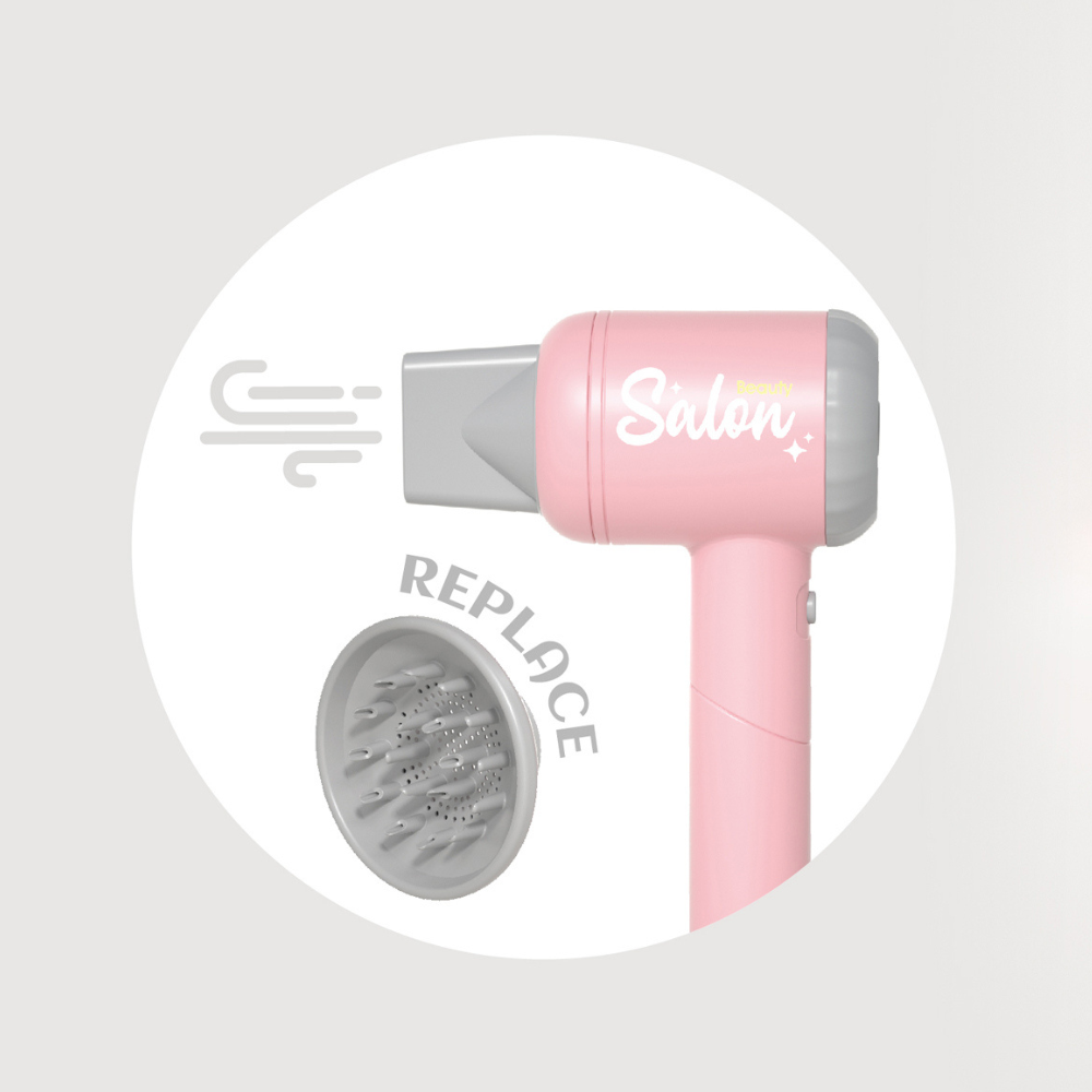 Hairdryer Playset with Light, Sound and Safe Wind Function