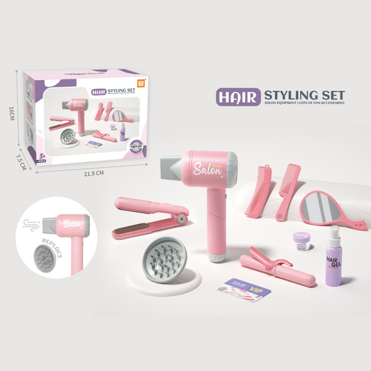 Hairdryer Playset with Light, Sound and Safe Wind Function
