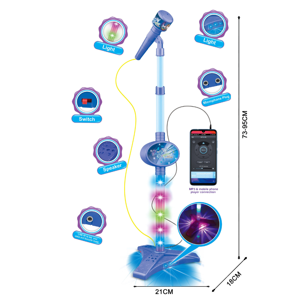 Microphone with Cable & Lights