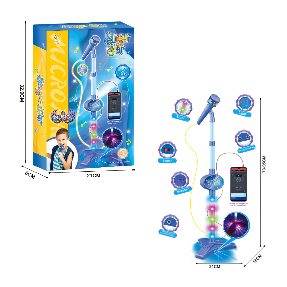 Microphone with Cable & Lights