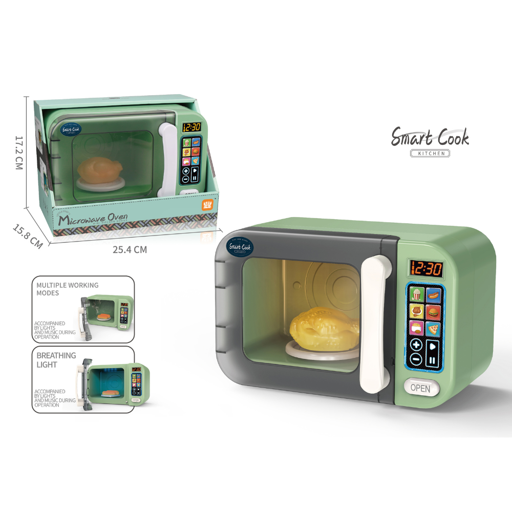 Microwave with Light, Sound & Colour Changing Food- Green