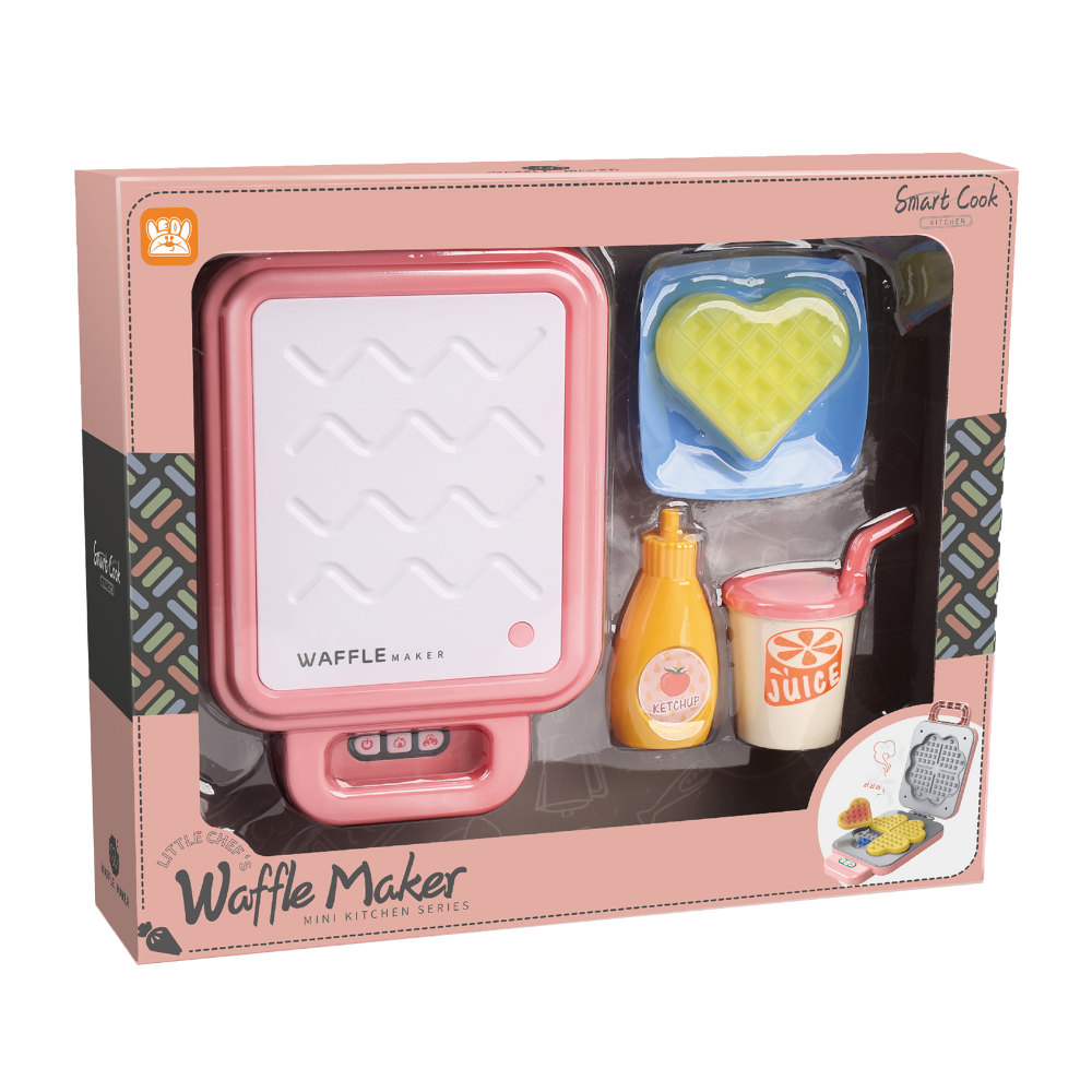 Waffle Maker with Light, Sound & Colour Changing Food- Pink