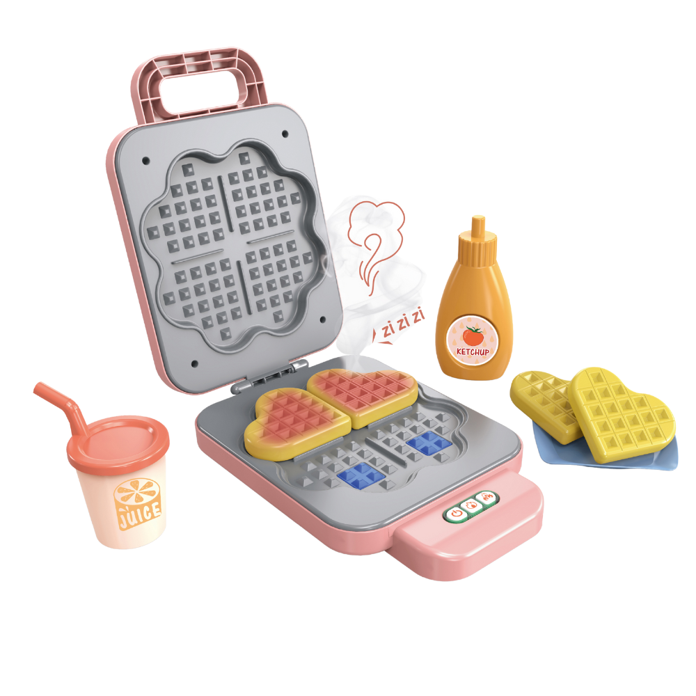 Waffle Maker with Light, Sound & Colour Changing Food- Pink