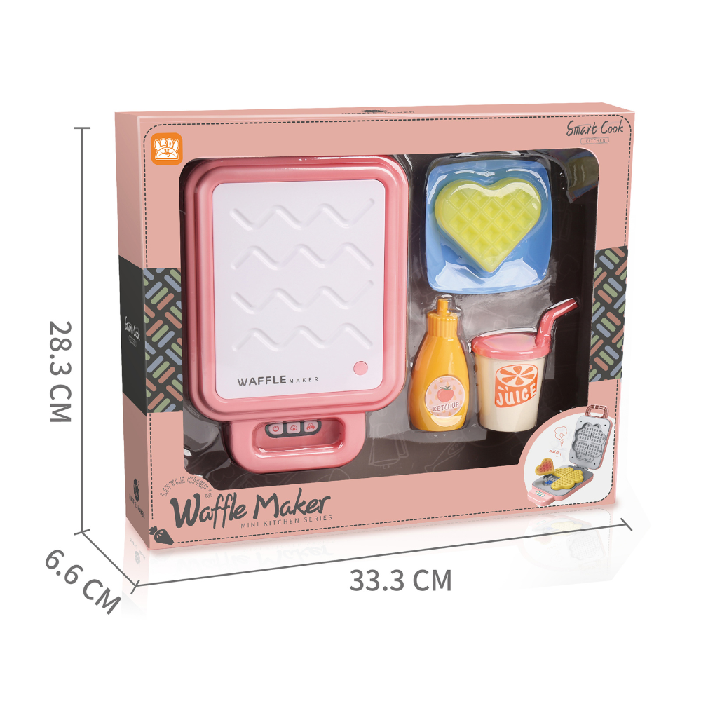 Waffle Maker with Light, Sound & Colour Changing Food- Pink