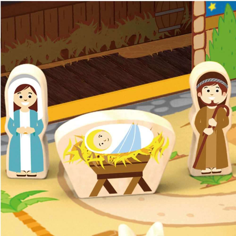 Wooden Christmas Nativity Play Box- Hi Pando