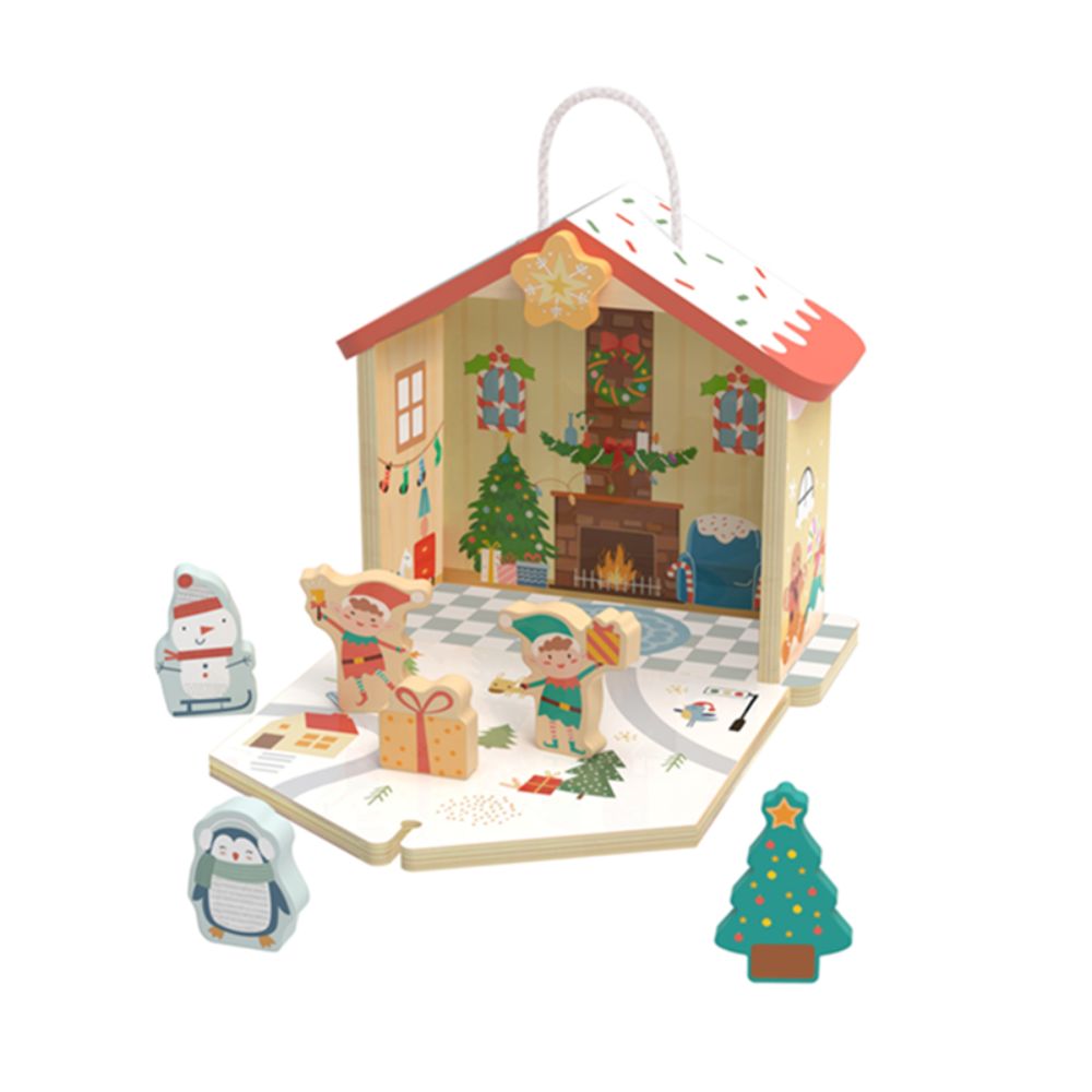 Wooden Christmas Storybox Playset -Hi Pando