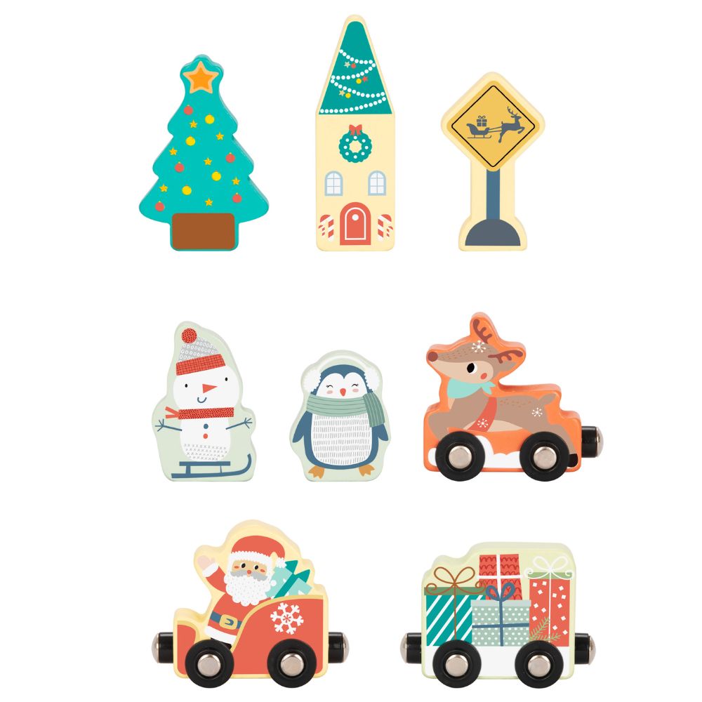Wooden Christmas Train Set- Hi Pando