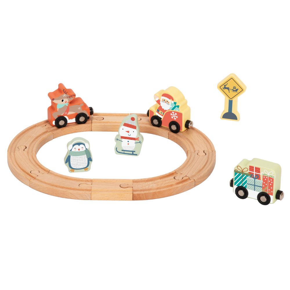 Wooden Christmas Train Set- Hi Pando