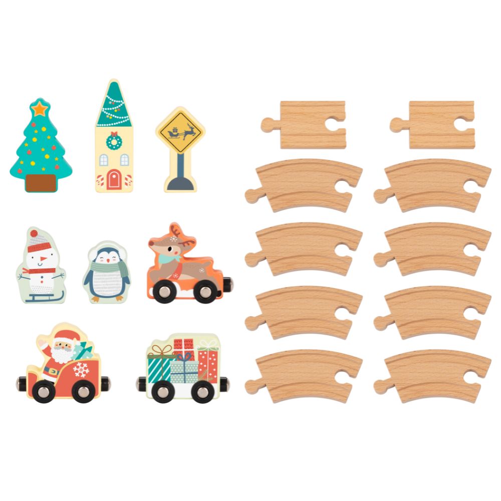 Wooden Christmas Train Set- Hi Pando
