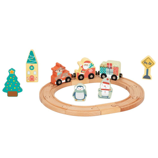 Wooden Christmas Train Set- Hi Pando